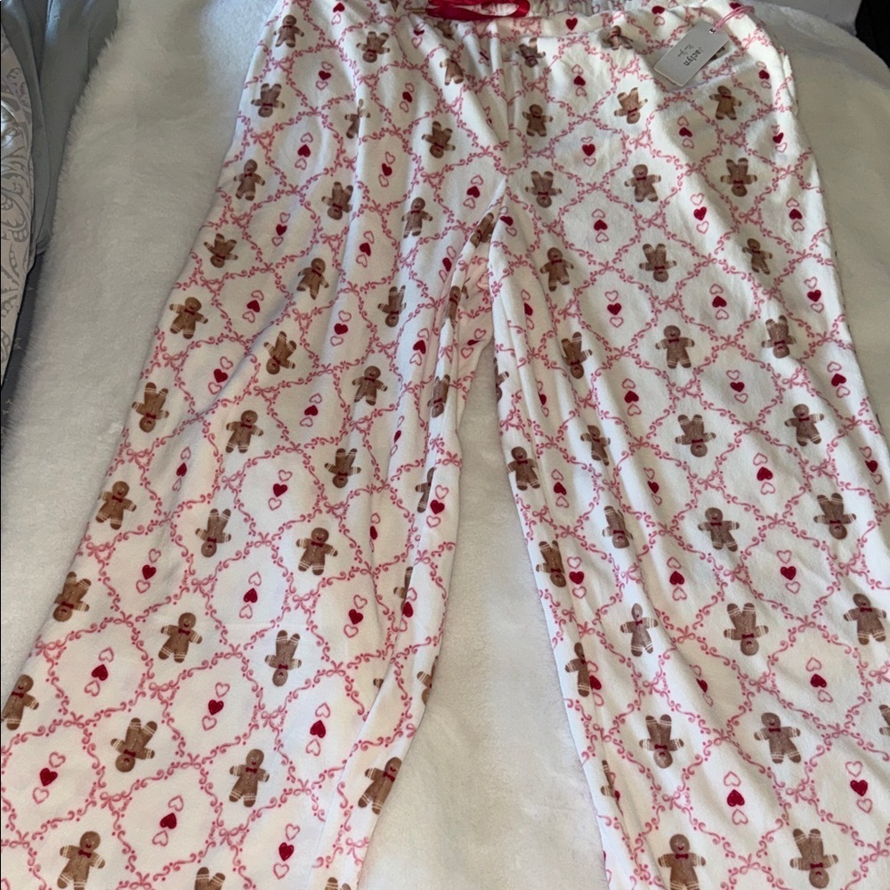 Cozy Gingerbread woman’s Pajamas - White and Red
